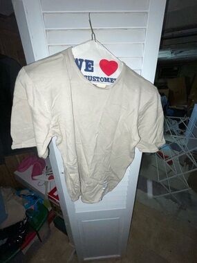 Vintage 90s NWT David Hollis Short-Sleeve Top in Cream